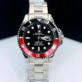 Relógio Rolex Primeira Linha Submariner Prata, Preto e Vermelho